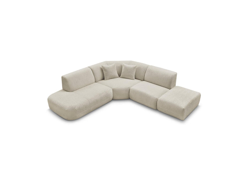 Anda - Canapé D'Angle L Fixe Modulable - Tissu Chenille - Angle Gauche