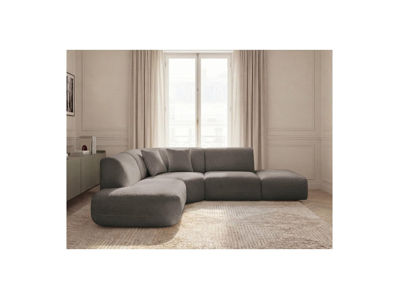 Anda - Canapé D'Angle L Fixe Modulable - Tissu Chenille - Angle Gauche