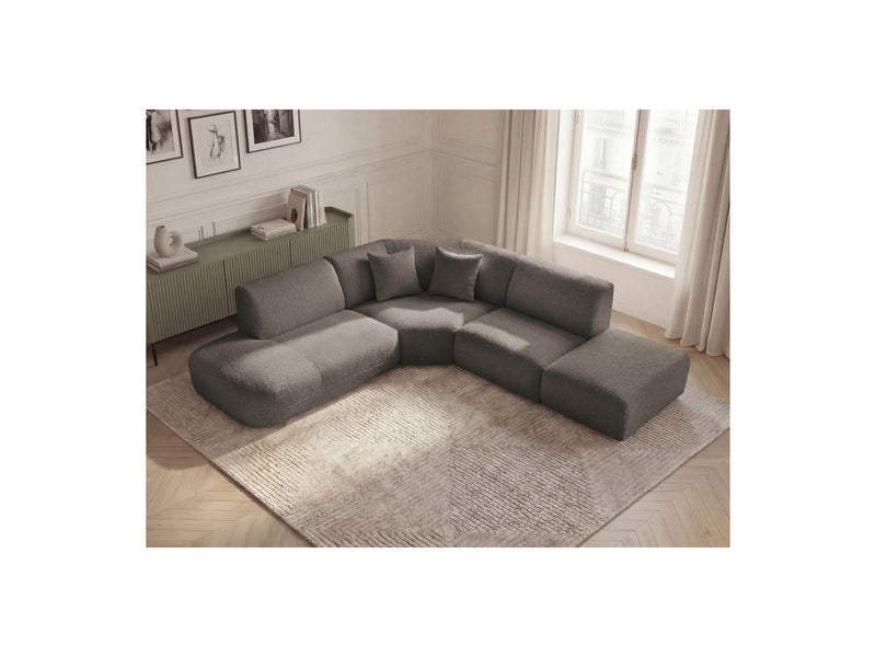 Anda - Canapé D'Angle L Fixe Modulable - Tissu Chenille - Angle Gauche