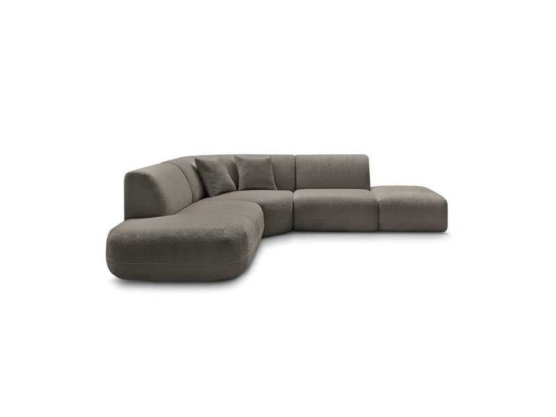 Anda - Canapé D'Angle L Fixe Modulable - Tissu Chenille - Angle Gauche