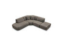 Anda - Canapé D'Angle L Fixe Modulable - Tissu Chenille - Angle Gauche