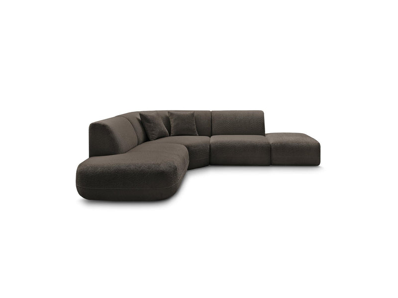 Anda - Canapé D'Angle L Fixe Modulable - Tissu Chenille - Angle Gauche