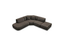 Anda - Canapé D'Angle L Fixe Modulable - Tissu Chenille - Angle Gauche