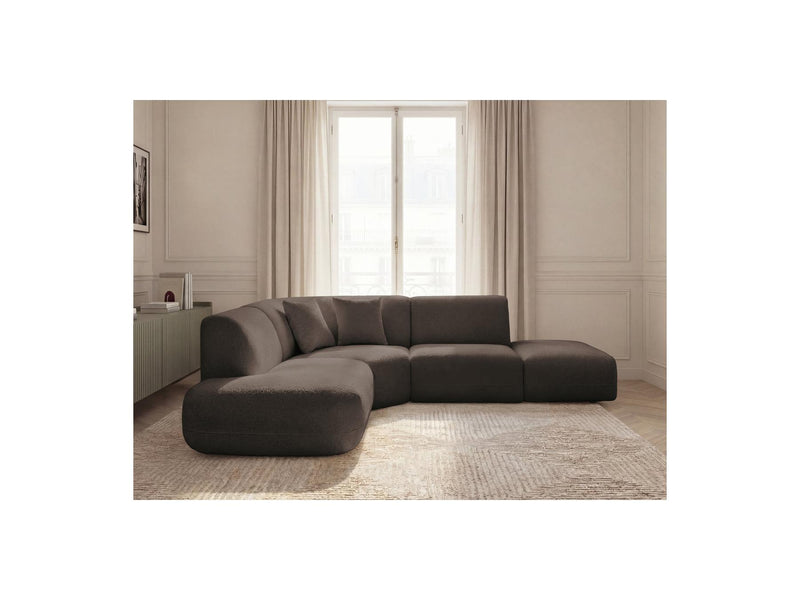 Anda - Canapé D'Angle L Fixe Modulable - Tissu Chenille - Angle Gauche