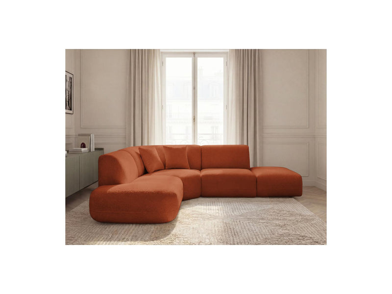 Anda - Canapé D'Angle L Fixe Modulable - Tissu Chenille - Angle Gauche