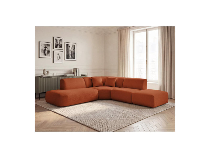 Anda - Canapé D'Angle L Fixe Modulable - Tissu Chenille - Angle Gauche