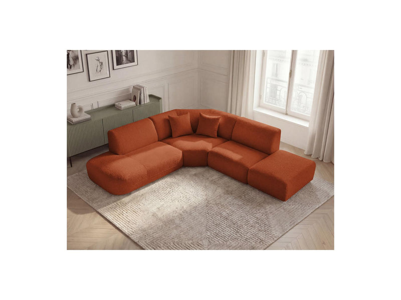 Anda - Canapé D'Angle L Fixe Modulable - Tissu Chenille - Angle Gauche
