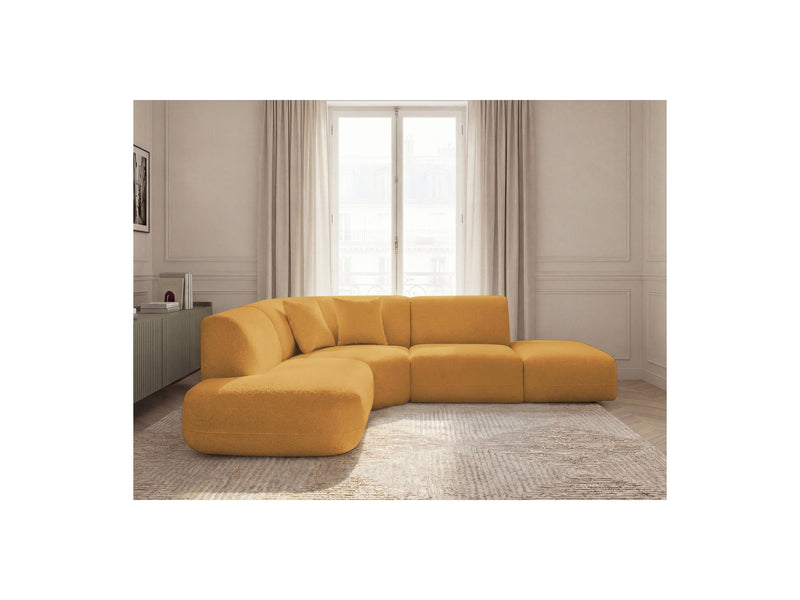 Anda - Canapé D'Angle L Fixe Modulable - Tissu Chenille - Angle Gauche