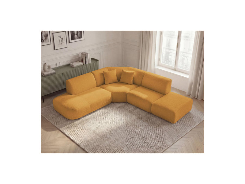 Anda - Canapé D'Angle L Fixe Modulable - Tissu Chenille - Angle Gauche