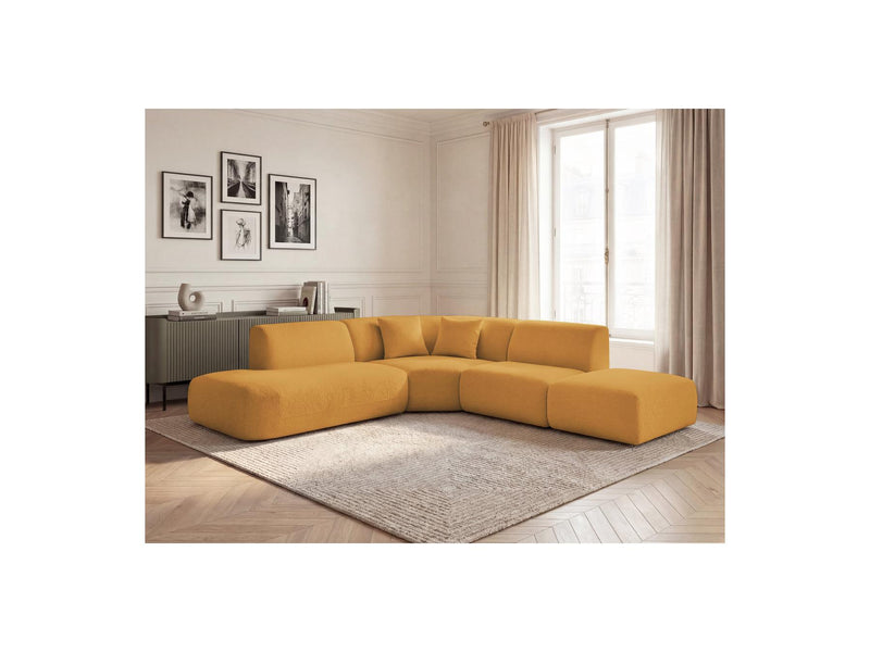 Anda - Canapé D'Angle L Fixe Modulable - Tissu Chenille - Angle Gauche