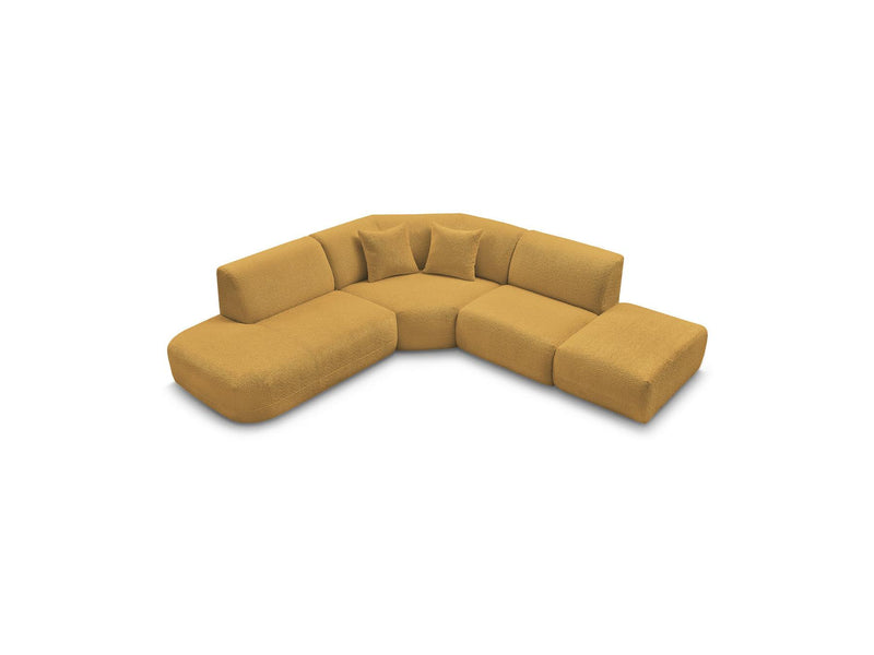 Anda - Canapé D'Angle L Fixe Modulable - Tissu Chenille - Angle Gauche