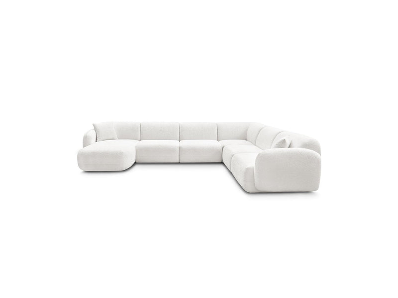 Anda - Modular Fixed Panoramic Sofa - With 1 Chaise Lounge, 2 Low Chairs and 1 Small Corner - Right Angle