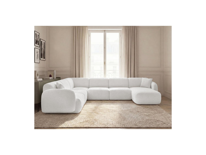 Anda - Sofá Panorámico Fijo Modular - Con 1 Chaise Lounge, 2 Sillones Bajos y 1 Rinconera Pequeña - Esquina Izquierda