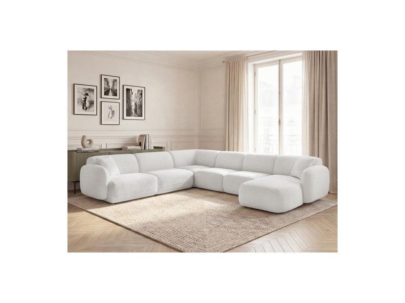 Anda - Sofá Panorámico Fijo Modular - Con 1 Chaise Lounge, 2 Sillones Bajos y 1 Rinconera Pequeña - Esquina Izquierda