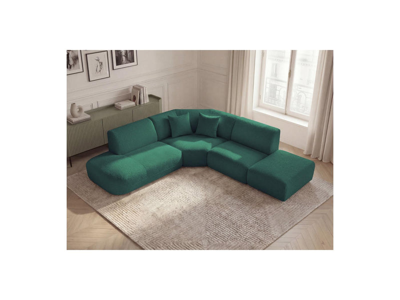 Anda - Canapé D'Angle L Fixe Modulable - Tissu Chenille - Angle Gauche