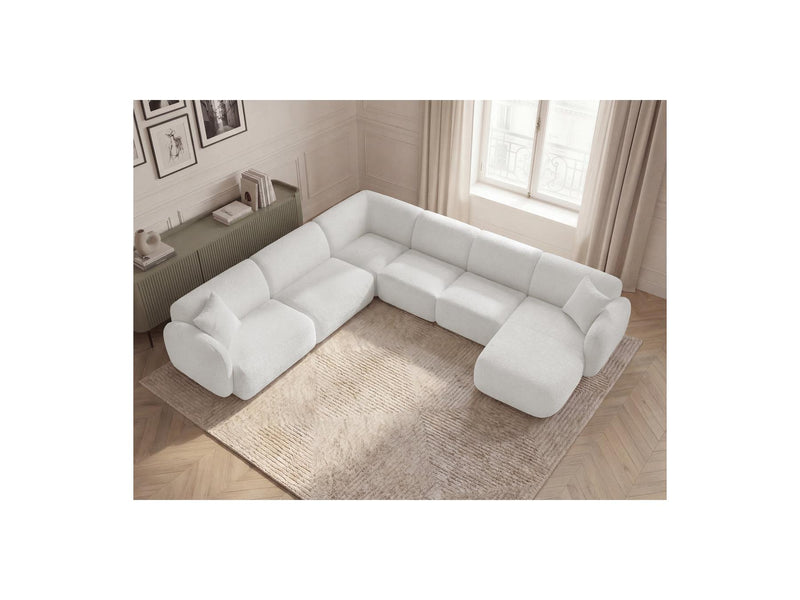 Anda - Sofá Panorámico Fijo Modular - Con 1 Chaise Lounge, 2 Sillones Bajos y 1 Rinconera Pequeña - Esquina Izquierda