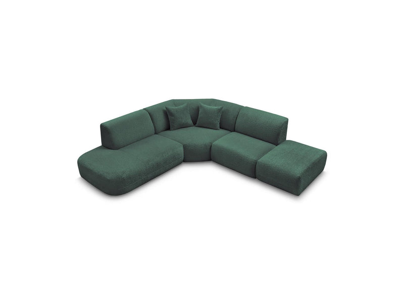 Anda - Canapé D'Angle L Fixe Modulable - Tissu Chenille - Angle Gauche