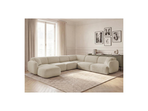Anda - Sofá Panorámico Fijo Modular - Con 1 Chaise Lounge, 2 Sillones Bajos y 1 Rincón Pequeño - Ángulo Recto