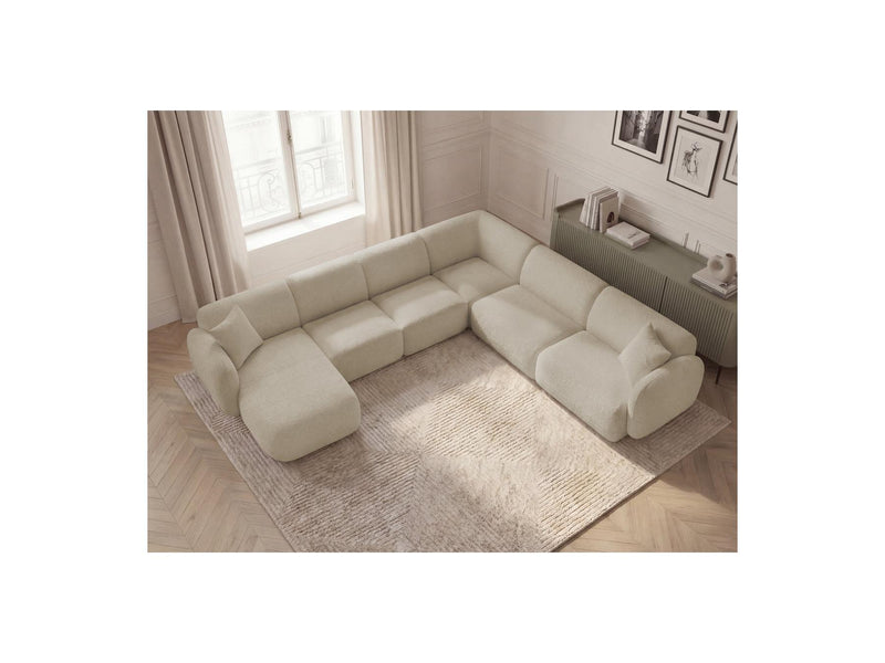 Anda - Modular Fixed Panoramic Sofa - With 1 Chaise Lounge, 2 Low Chairs and 1 Small Corner - Right Angle