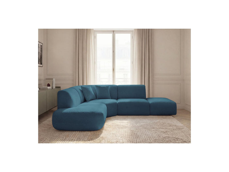 Anda - Canapé D'Angle L Fixe Modulable - Tissu Chenille - Angle Gauche