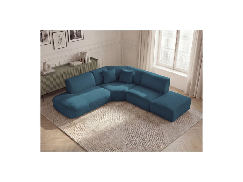 Anda - Canapé D'Angle L Fixe Modulable - Tissu Chenille - Angle Gauche