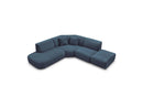 Anda - Canapé D'Angle L Fixe Modulable - Tissu Chenille - Angle Gauche
