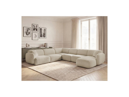 Anda - Sofá Panorámico Fijo Modular - Con 1 Chaise Lounge, 2 Sillones Bajos y 1 Rinconera Pequeña - Esquina Izquierda