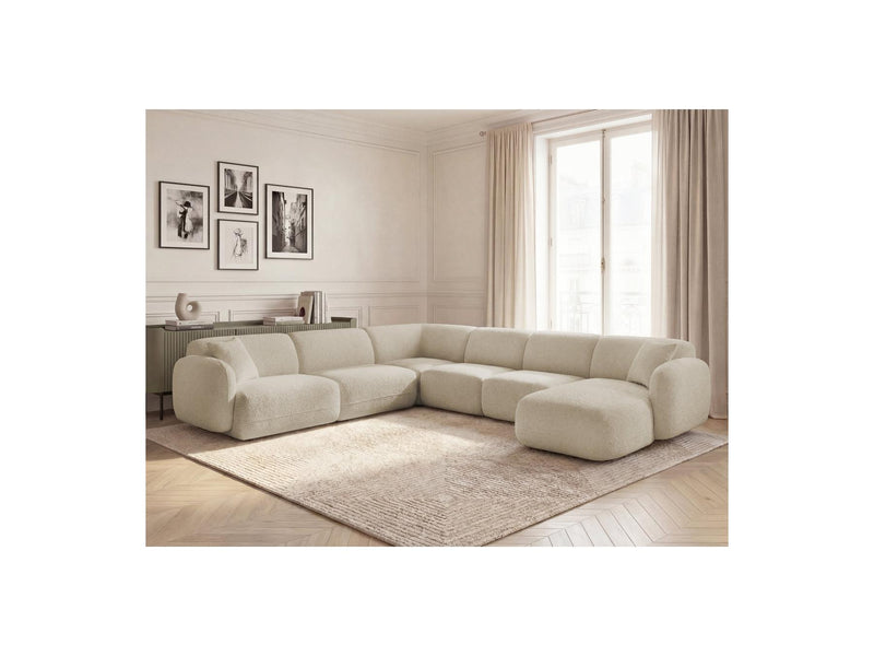 Anda - Sofá Panorámico Fijo Modular - Con 1 Chaise Lounge, 2 Sillones Bajos y 1 Rinconera Pequeña - Esquina Izquierda