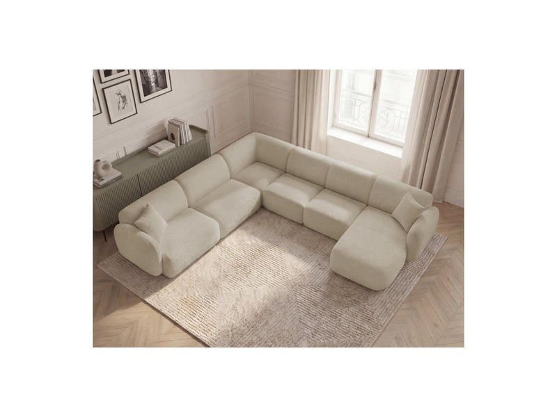 Anda - Sofá Panorámico Fijo Modular - Con 1 Chaise Lounge, 2 Sillones Bajos y 1 Rinconera Pequeña - Esquina Izquierda
