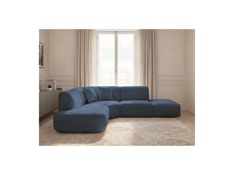 Anda - Canapé D'Angle L Fixe Modulable - Tissu Chenille - Angle Gauche
