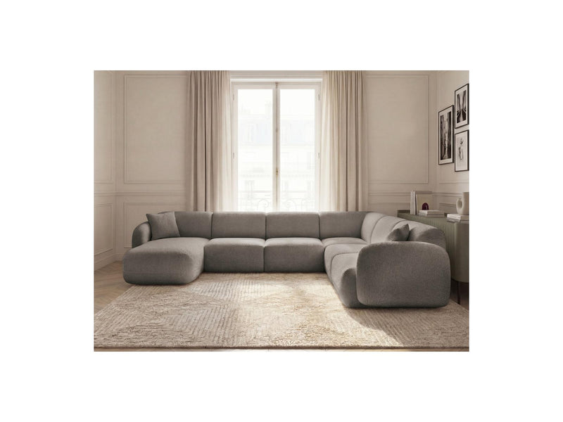Anda - Modular Fixed Panoramic Sofa - With 1 Chaise Lounge, 2 Low Chairs and 1 Small Corner - Right Angle