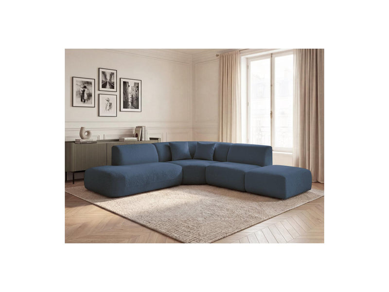 Anda - Canapé D'Angle L Fixe Modulable - Tissu Chenille - Angle Gauche