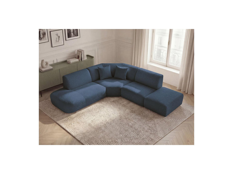 Anda - Canapé D'Angle L Fixe Modulable - Tissu Chenille - Angle Gauche
