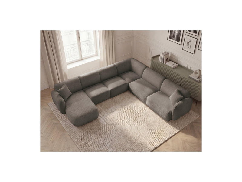 Anda - Modular Fixed Panoramic Sofa - With 1 Chaise Lounge, 2 Low Chairs and 1 Small Corner - Right Angle