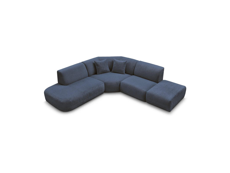 Anda - Canapé D'Angle L Fixe Modulable - Tissu Chenille - Angle Gauche