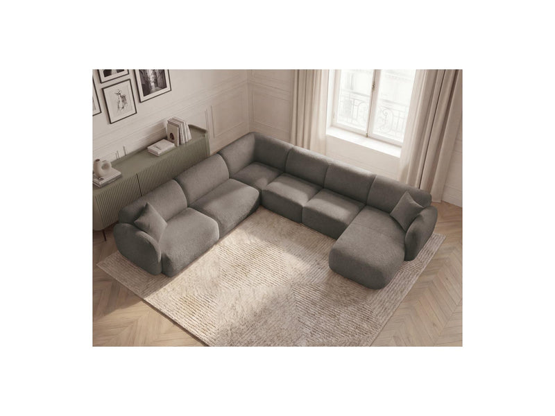 Anda - Sofá Panorámico Fijo Modular - Con 1 Chaise Lounge, 2 Sillones Bajos y 1 Rinconera Pequeña - Esquina Izquierda