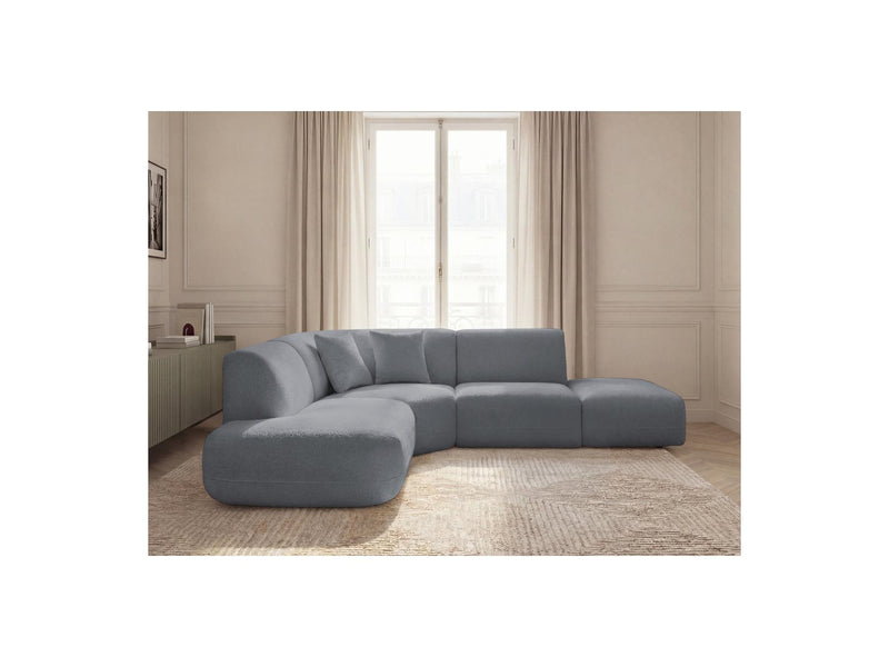 Anda - Canapé D'Angle L Fixe Modulable - Tissu Chenille - Angle Gauche
