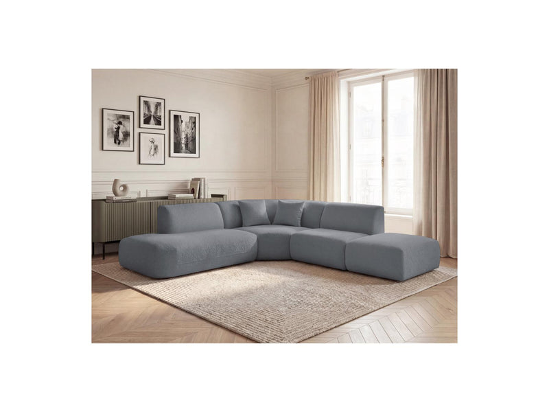 Anda - Canapé D'Angle L Fixe Modulable - Tissu Chenille - Angle Gauche