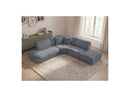 Anda - Canapé D'Angle L Fixe Modulable - Tissu Chenille - Angle Gauche
