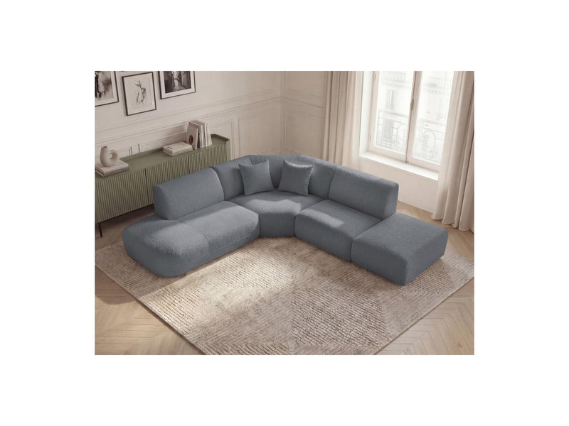 Anda - Canapé D'Angle L Fixe Modulable - Tissu Chenille - Angle Gauche