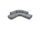 Anda - Canapé D'Angle L Fixe Modulable - Tissu Chenille - Angle Gauche