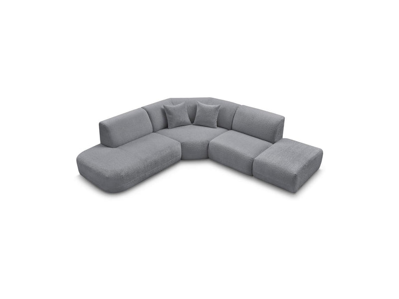 Anda - Canapé D'Angle L Fixe Modulable - Tissu Chenille - Angle Gauche