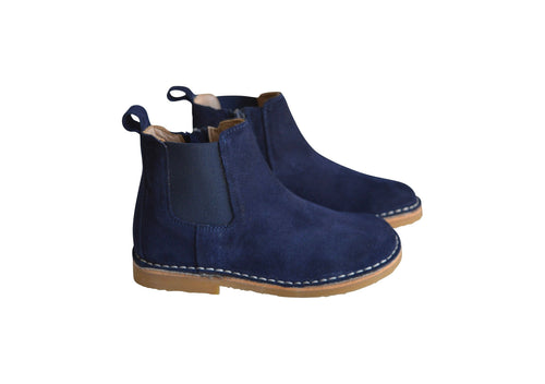 Bottines Souples Élastique Mixtes Sasha - Nubuck Bleu Foncé - Mixte