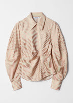 Camisa Ve Marit De Rayas - Beige