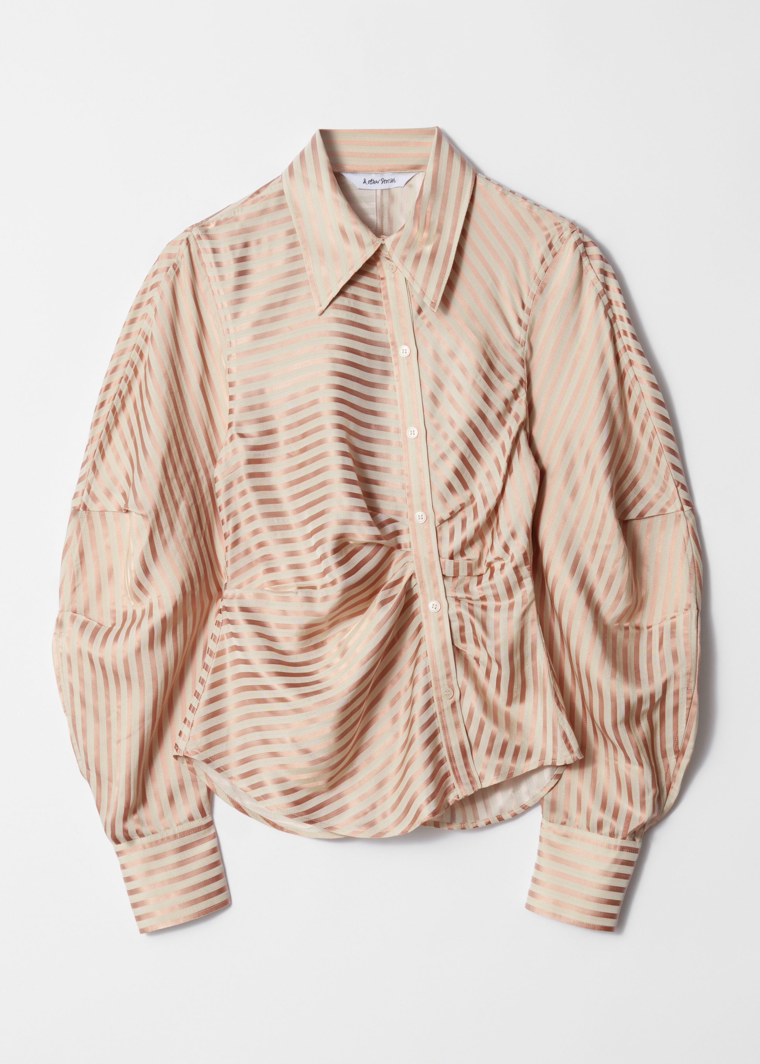 Camisa Ve Marit De Rayas - Beige