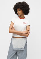 T-shirt con bordi a contrasto donna Plainville - White