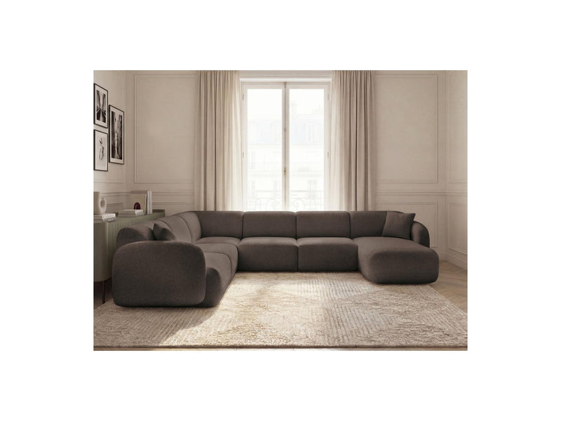 Anda - Sofá Panorámico Fijo Modular - Con 1 Chaise Lounge, 2 Sillones Bajos y 1 Rinconera Pequeña - Esquina Izquierda