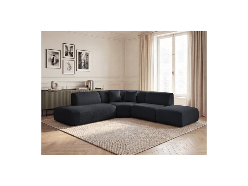 Anda - Canapé D'Angle L Fixe Modulable - Tissu Chenille - Angle Gauche