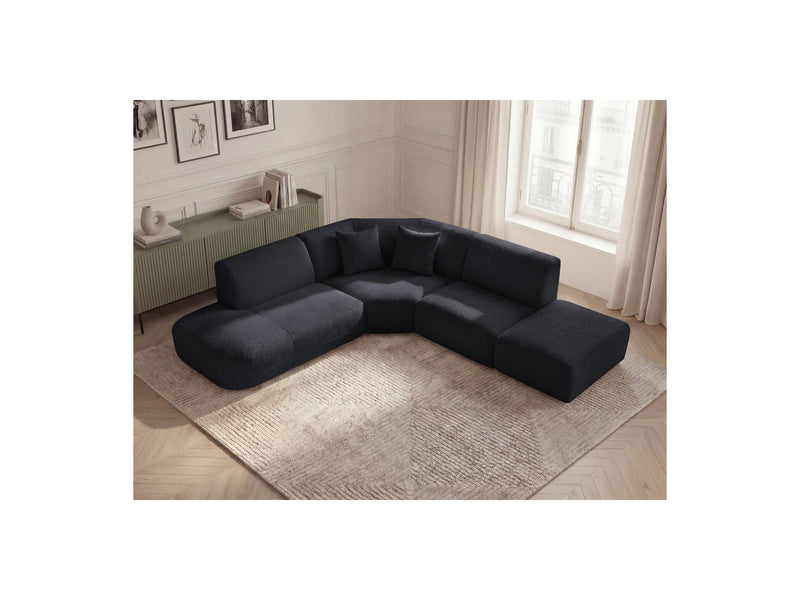 Anda - Canapé D'Angle L Fixe Modulable - Tissu Chenille - Angle Gauche