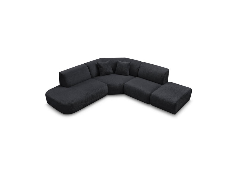 Anda - Canapé D'Angle L Fixe Modulable - Tissu Chenille - Angle Gauche